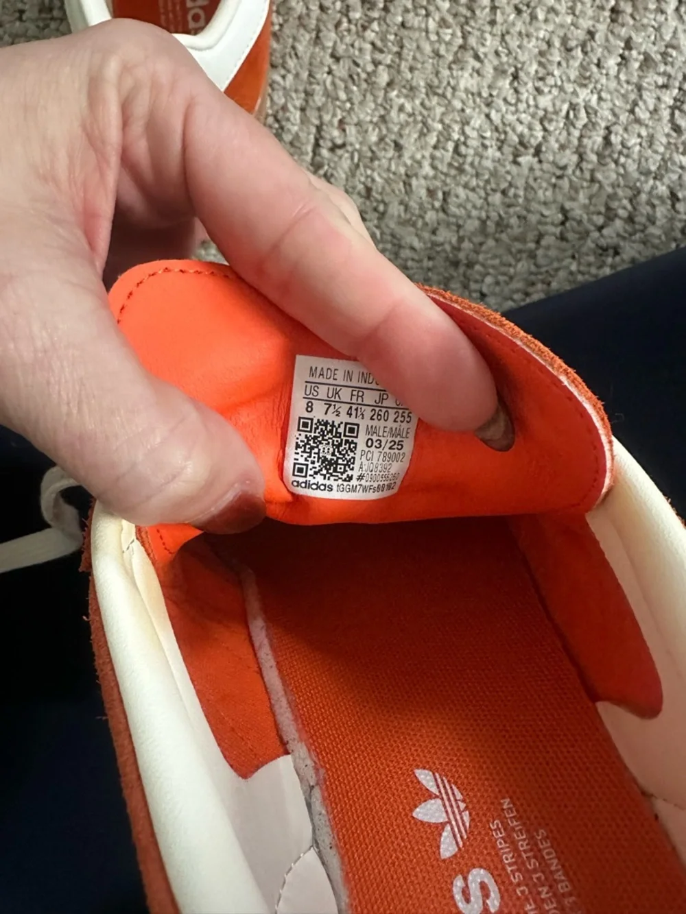 Adidas Gazelle Sneakers Orange Men’s Size 8